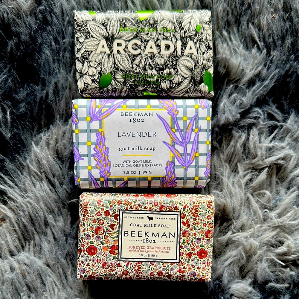 Beekman 1802 Goat Milk Soap Set - Arcadia, Lavender, and Honeyed Grapefruit
